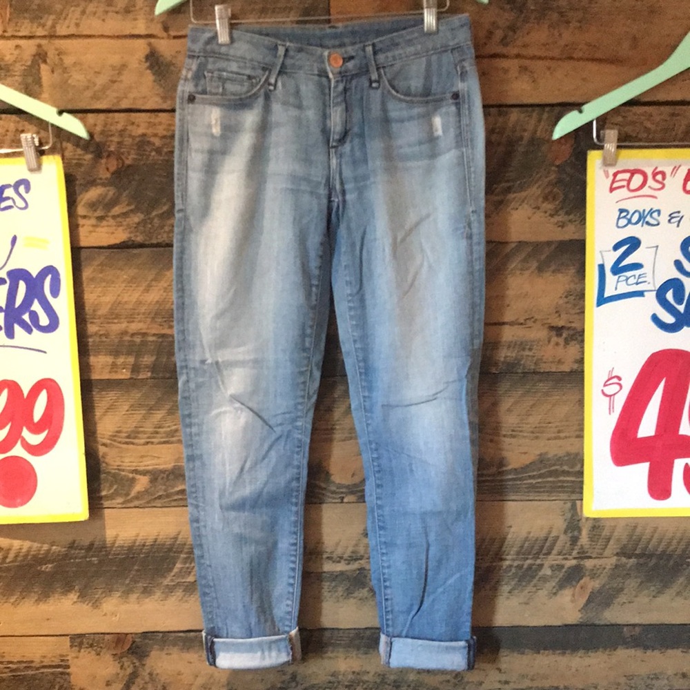 🇺🇸 EARNEST SEWN sz 26 Esra Mid-Rise Skinny Jeans Premium Salvage Light Denim